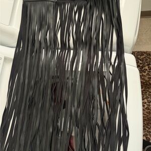 Black Fringe Maxi buckle belt